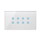URMET - Placca touch 8 icone sovrapposte, 4 moduli, vetro bianco neve.