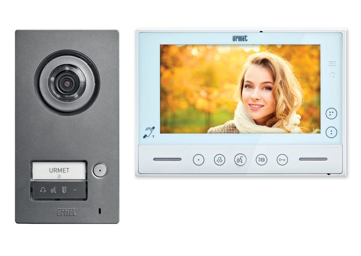 URMET - Kit monofamiliare video con pulsantiera Mikra2 e videocitofono vModo, sistema 2Voice Mikta2-vModo.