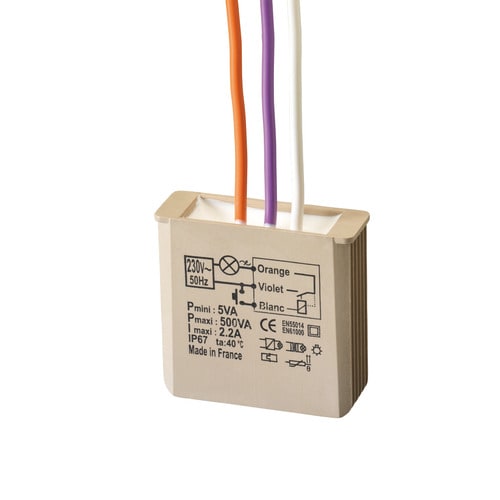 URMET - Modulo dimmer elettronico temporizzabile MTV500E, 500W, sistema filare ad incasso senza neutro.