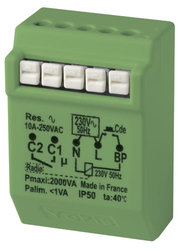 URMET - Modulo relè elettronico temporizzabile 2000W, sistema Radio Power, ad incasso con neutro MTR2000ERP POWER RELO T.2000W.