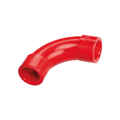 ELKRON - Curva 90° in ABS rosso, linea Aspirazione AAE2590R DIN 90° ABS.