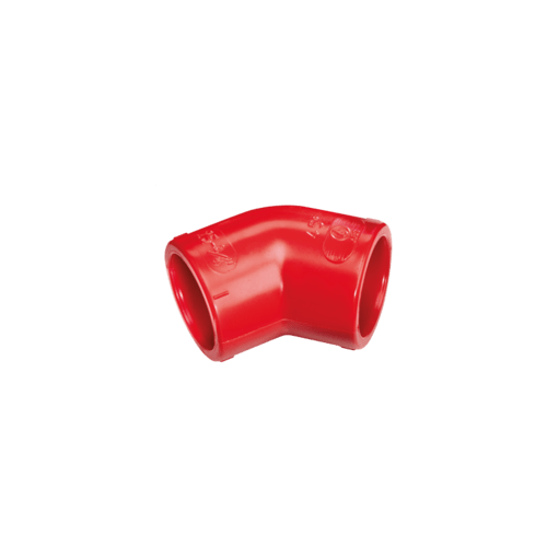 ELKRON - Curva 45° in ABS rosso, linea Aspirazione AAE2545R 45D ABS.
