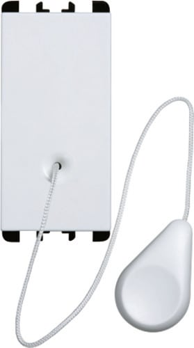 URMET - Pulsante a tirante, morsetti a vite, 1 modulo, 1P NO 10A, Nea, bianco 1PNO 10A a tirante, 1 modulo, Nea, bianco. 10118.B