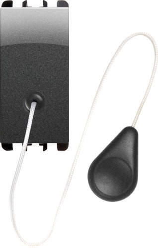 URMET - pulsante a tirante 1 modulo morsetti a vite 1P NO 10A Nea acciaio scuro tiran 1M AC