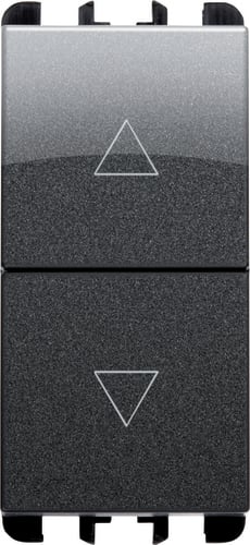 URMET - Pulsanti interbloccati, morsetti vite, 1 modulo, 1P NO + 1P NO 10A, Nea, acciaio scuro PULS INT 1PNO+1PNO 10A 1M AC.