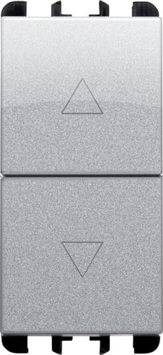 URMET - Pulsanti interbloccati, morsetti vite, 1 modulo, 1P NO + 1P NO 10A, Nea, alluminio. PULS INT 1PNO+1PNO 10A 1M AL.