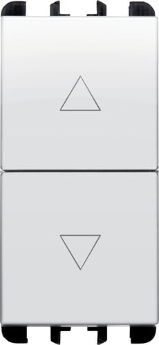 URMET - Pulsanti interbloccati, morsetti vite, 1 modulo, 1P NO + 1P NO 10A, Nea, bianco ghiaccio PULS INT 1PNO+1PNO 10A 1M BG.