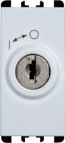 URMET - pulsante chiavi diverse, morsetti a vite, 1 modulo, estraibile in posizione 0, 2P 10A, Nea, bianco, 2P CH 10A IM TST B