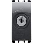 URMET - Pulsante chiavi differenti, morsetti a vite, 1 modulo, estraibile in posizione 0, 2P 10A, Nea, acciaio scuro - 2P CH DIFF 10A 1M AC