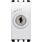 URMET - Pulsante chiavi differenti, morsetti a vite, 1 modulo, estraibile in posizione 0, 2P 10A, Nea, bianco ghiaccio PULSANTE 2P CH DIFF 10 A 1M BG.