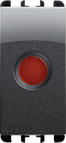 URMET - Diffusore arancione LED 1 modulo Nea in acciaio scuro.