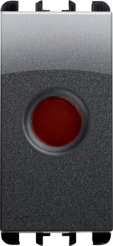 URMET - diffusore rosso per led 1 modulo in acciaio scuro