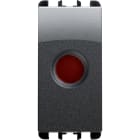 URMET - diffusore rosso per led 1 modulo in acciaio scuro