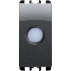 URMET - Diffusore trasparente con LED bicolore 12/24V AC, 1 modulo, Nea, acciaio scuro.