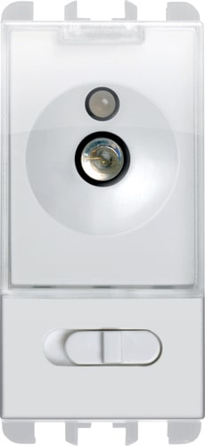 URMET - Torcia elettronica d'emergenza a 1 modulo, Nea, bianco ghiaccio, 230V/CA 50-60HZ 1M B. 10297BG