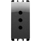 URMET - presa P11 1 modulo 2P+T 10A 250V Nea acciaio scuro 1M AC