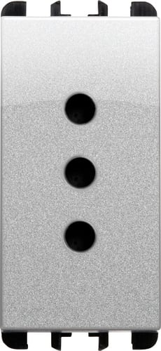 URMET - presa P11 1 modulo 2P+T 10A 250V Nea alluminio 1M