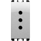 URMET - presa P11 1 modulo 2P+T 10A 250V Nea alluminio 1M 10301AL