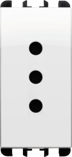 URMET - Presa P11 1 modulo 2P+T 10A 250V Nea bianco ghiaccio BG