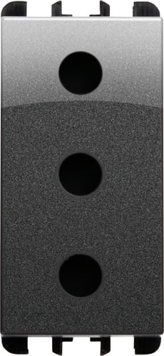 URMET - presa P17 2P+T 16A 250V 1 modulo Nea acciaio scuro AC