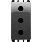 URMET - presa P17 2P+T 16A 250V 1 modulo Nea acciaio scuro AC
