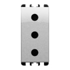 URMET - Presa P17 2P+T 16A 250V 1 modulo Nea alluminio. 10302AL