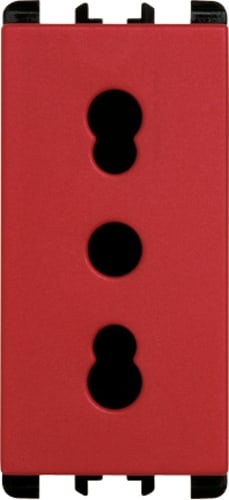 URMET - presa bipasso 2P+T 16A 250V 1 modulo Nea rosso 10303.R