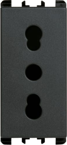 URMET - Presa bipasso 2P+T 16A 250V 1 modulo Nea antracite.