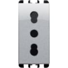 URMET - presa bipasso 2P+T 16A 250V 1 modulo alluminio Nea 1M 10303AL