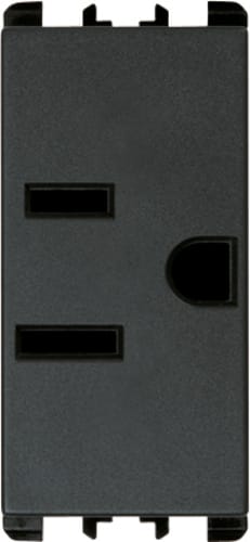 URMET - Presa USA/AR.SAU polarizzata, 1 modulo, 2P+T 15A 127V, Nea, antracite.