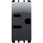 URMET - Presa USA/AR polarizzata, 1 modulo, 2P+T 15A 127V, Nea, acciaio scuro.