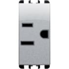 URMET - Presa USA/AR polarizzata, 1 modulo, 2P+T 15A 127V, Nea, alluminio.
