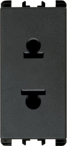 URMET - Presa euro-americana, 1 modulo, 127-230V, Nea, 16A, antracite, 2P 16A 230V antr.