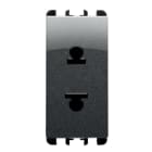 URMET - Presa euro-americana, 1 modulo, 127-230V, Nea, 16A, acciaio scuro, 2P 16A 230V AC.
