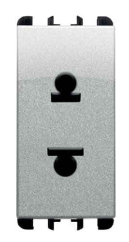 URMET - Presa euro-americana 1 modulo 16A 127-230V alluminio Nea 2P 230V 16A AL