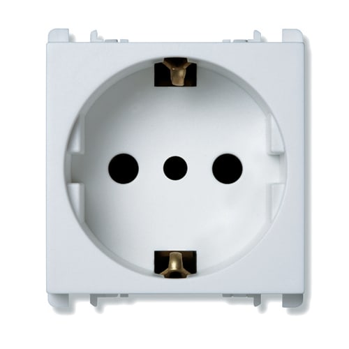 URMET - Presa P30 2P+T 16A 250V, 2 moduli, Nea, bianco. 10309N/2.B