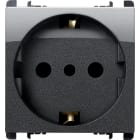 URMET - presa P30 2P+T 16A 250V 2 moduli Nea acciaio scuro AC