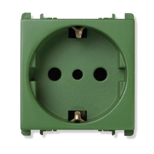 URMET - Presa P30 2 moduli 2P+T 16A 250V Nea verde IT 2M.