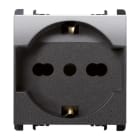 URMET - Presa universale P40, 2 moduli, 2P+T 16A-250V, Nea, acciaio scuro PRESA 2P+T 16A 250V AC.