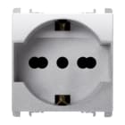 URMET - Presa universale P40 2 moduli 2P+T 16A 250V Nea alluminio AL 10310N/2AL