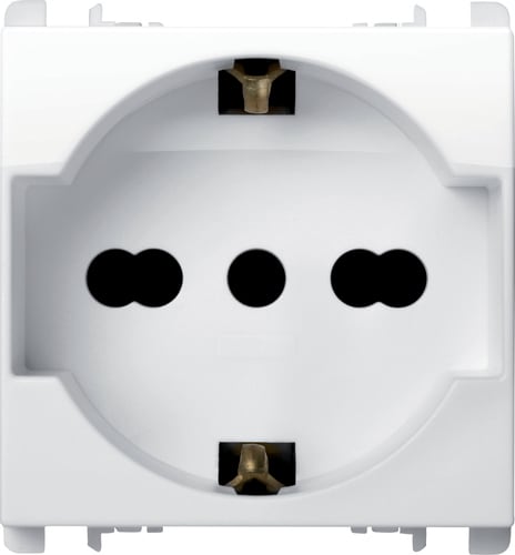 URMET - Presa universale P40, 2 moduli, 2P+T 16A 250V, Nea, bianco ghiaccio EU BIP BG. 10310/2BG