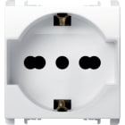 URMET - Presa universale P40, 2 moduli, 2P+T 16A 250V, Nea, bianco ghiaccio EU BIP BG. 10310/2BG