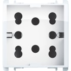 URMET - Presa Multy P40, 2 moduli, 2 prese bipasso P11-P17 e 1 presa schuko, bianco ghiaccio.