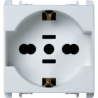 URMET - Presa universale EU/USA, 2 moduli, 2P+T 16A-250V, Nea, bianco.