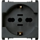 URMET - Presa universale EU/USA, 2 moduli, 2P+T 16A-250V, Nea, antracite. 10315/2