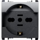 URMET - Presa universale USA 2 moduli 2P+T 16A-250V Nea acciaio scuro EU/USA AC