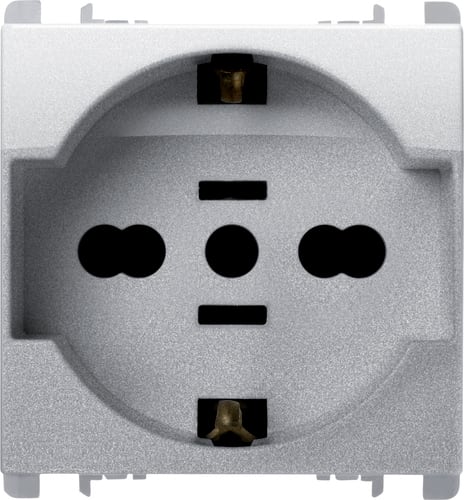 URMET - Presa universale USA 2 moduli 2P+T 16A-250V Nea alluminio EU/USA AL 10315/2AL