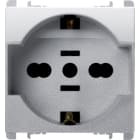 URMET - Presa universale USA 2 moduli 2P+T 16A-250V Nea alluminio EU/USA AL 10315/2AL