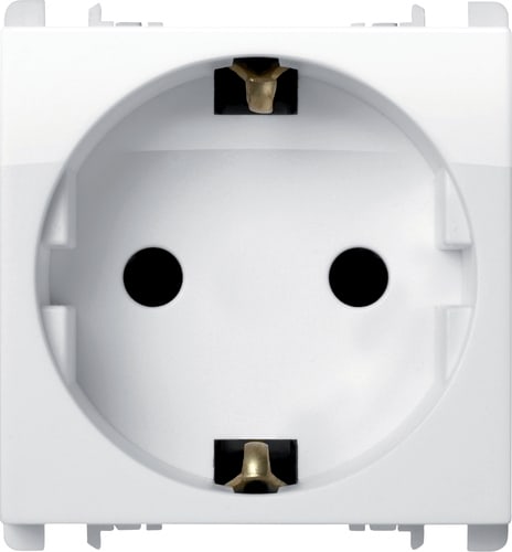 URMET - Presa tedesca 2 moduli 2P+T 16A 250V Nea bianco ghiaccio BG