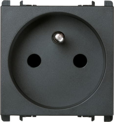 URMET - Presa francese 2 moduli 2P+T 16A 250V Nea antracite.